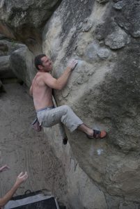 Naill boulder ing around the Cul Du Chein.