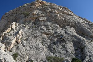 Climbing around Red Route II on Sierra De Toix, one of the great crags of the Central Costa Blanca area.