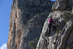 Chris at Echo 1.5, a popular novice crag in the Costa Blanca.